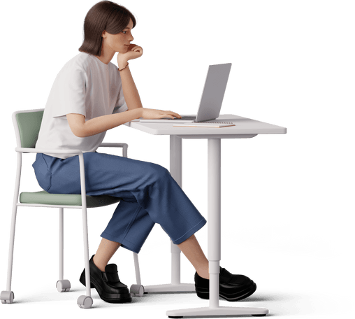 Image of Person with laptop on desk